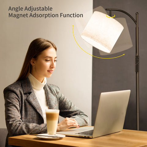 Rotating SUNMORY Arc Floor Lamp lampshade allows precise light direction.