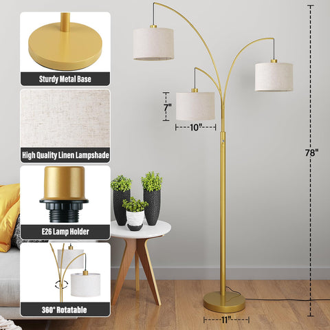 SUNMORY arc lamp 360-degree adjustment for customized angles.
