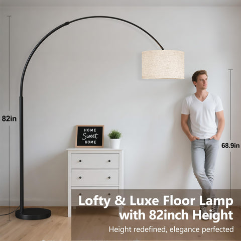 SUNMORY arc-lamp with 3-color LED for customizable ambiance