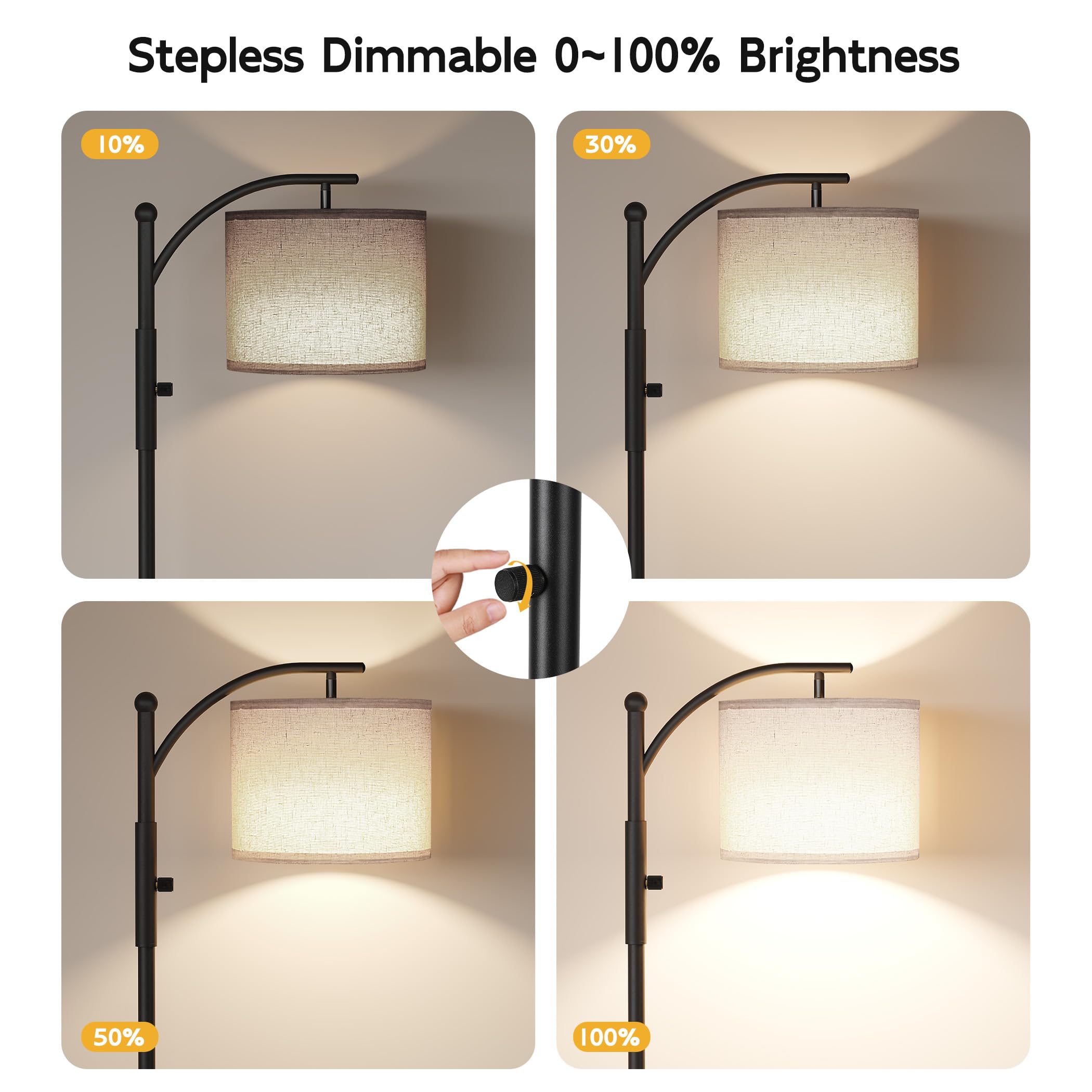 SUNMORY arc lamp head rotation shows adjustable light direction