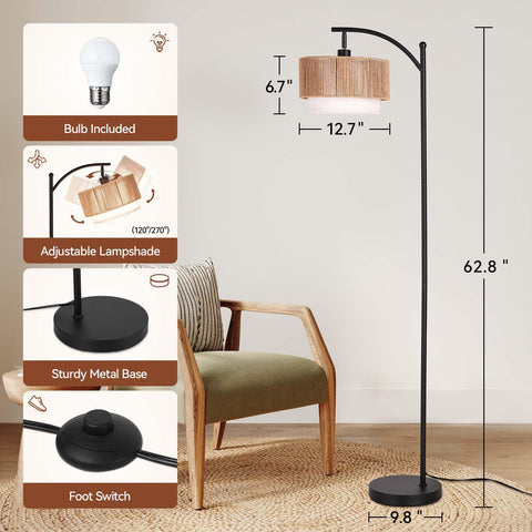 Rotatable arc head on SUNMORY lamp directs light precisely where needed.