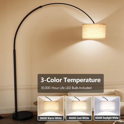 SUNMORY arc-lamp head rotates 350° for flexible seating area illumination