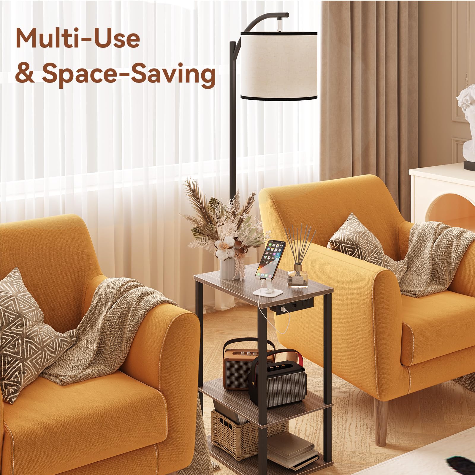 SUNMORY bedroom side table blends function with modern style.
