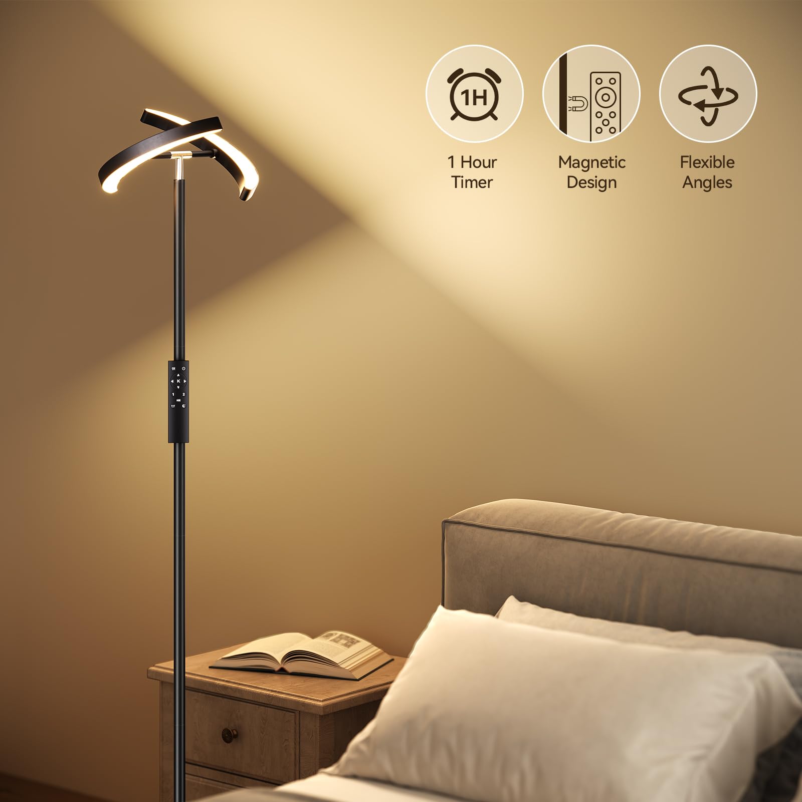 SUNMORY color temperature range from warm to cool for different scenes.