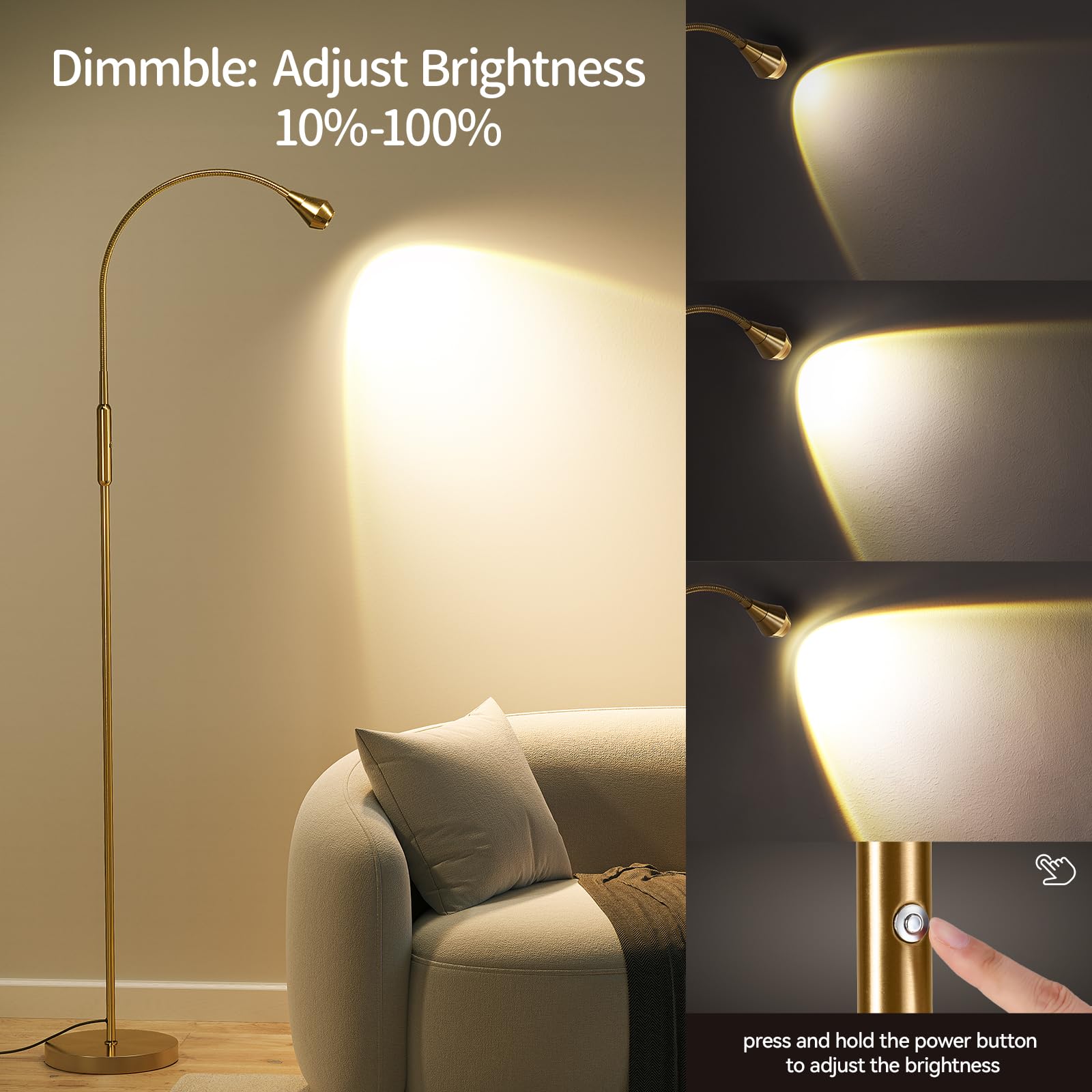 SUNMORY dimmable floor lamp from 10 to 100 percent for adaptable ambience