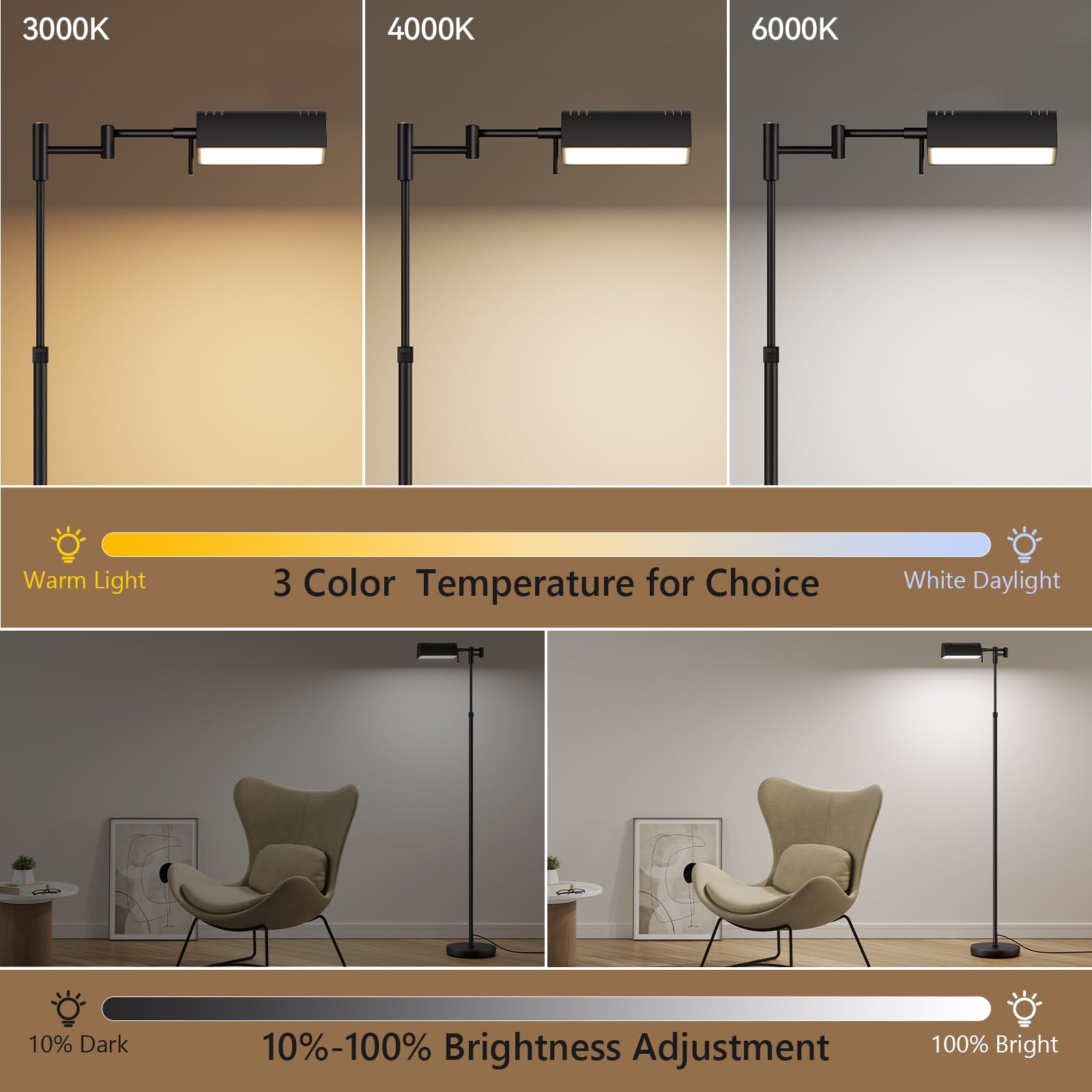SUNMORY lamp remote control and touch dimming for easy lighting adjustments.