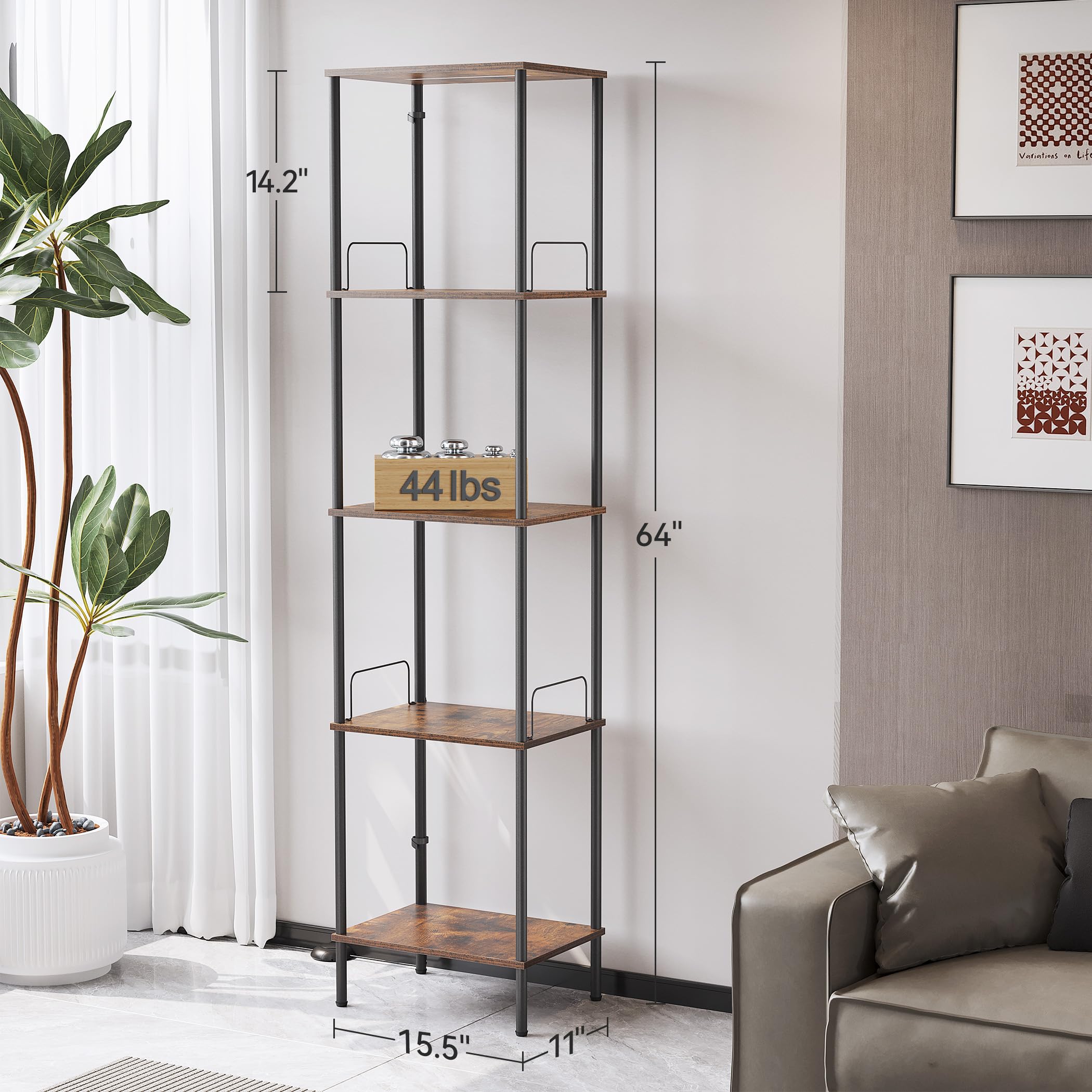 SUNMORY display shelf side view shows sturdy construction and versatile placement