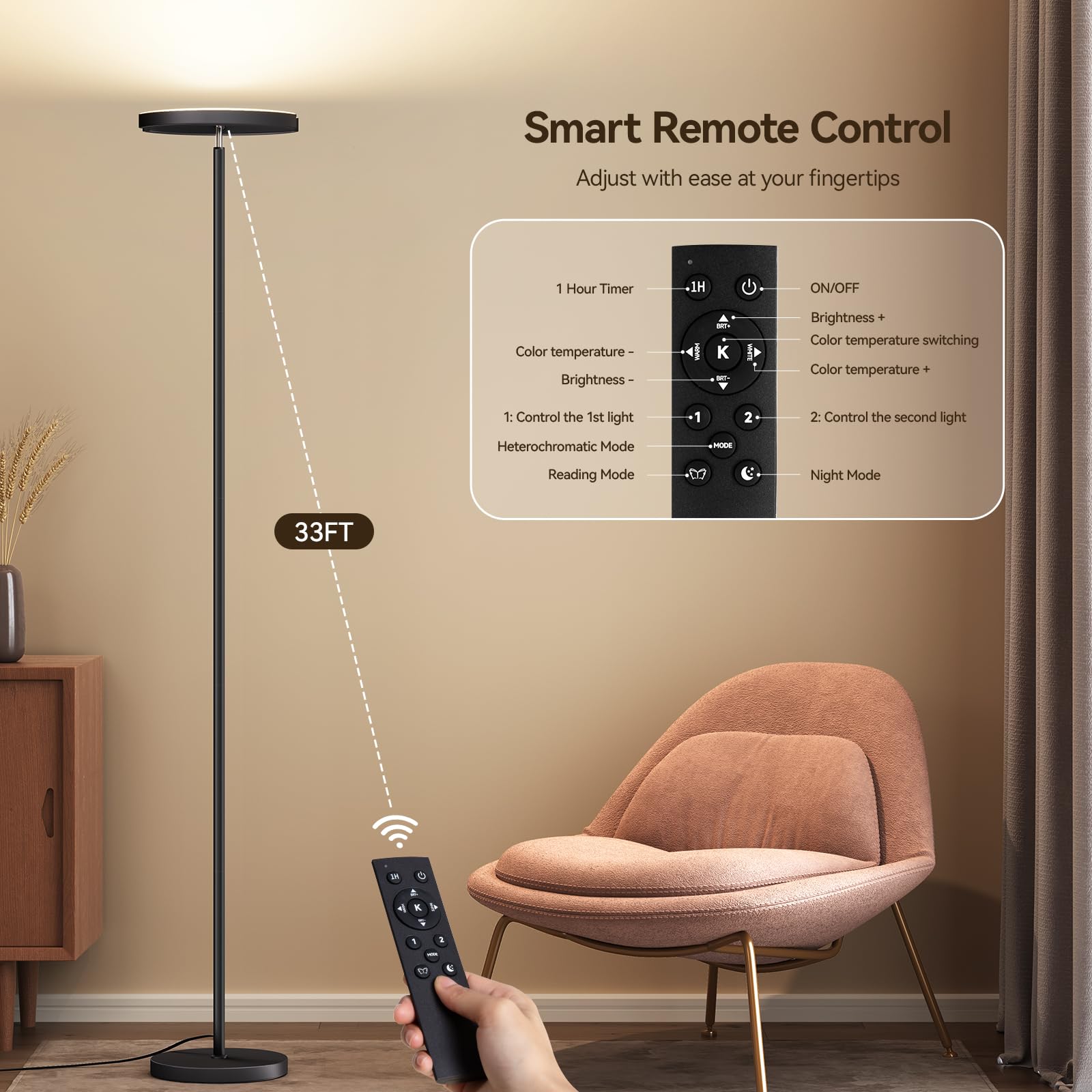 SUNMORY easy assembly with magnetic remote keeps setup simple.