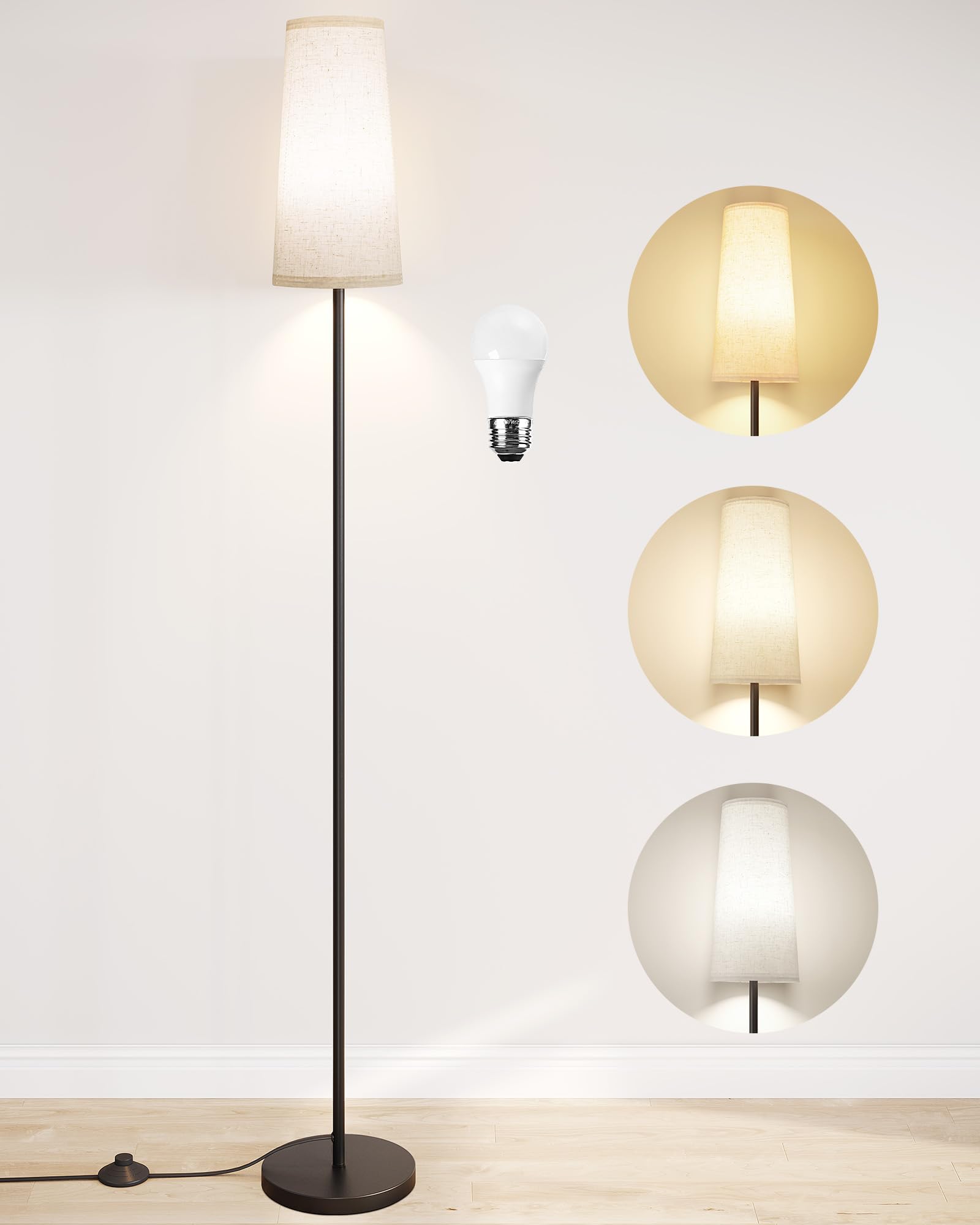 SUNMORY 61-inch floor lamp height for tall rooms with balanced lighting