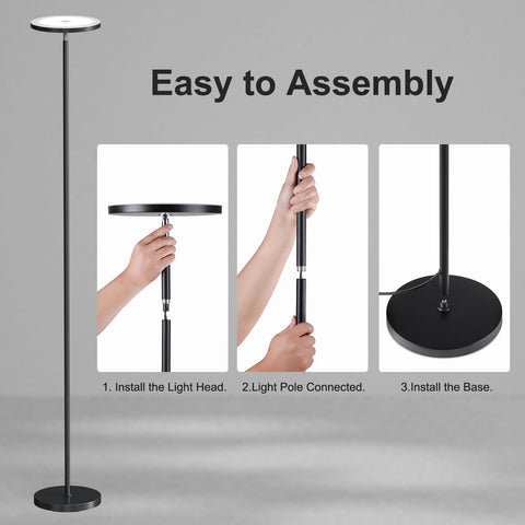 SUNMORY floor lamp easy assembly gets you lights up quickly.