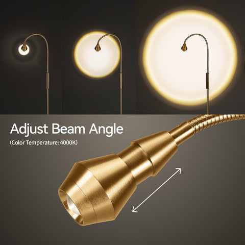 SUNMORY floor lamp with gooseneck 360-degree reach for precise task lighting