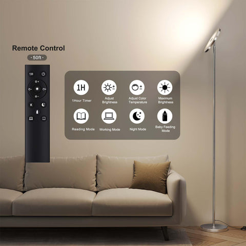 SUNMORY floor lamp with a heavy base for stable use.