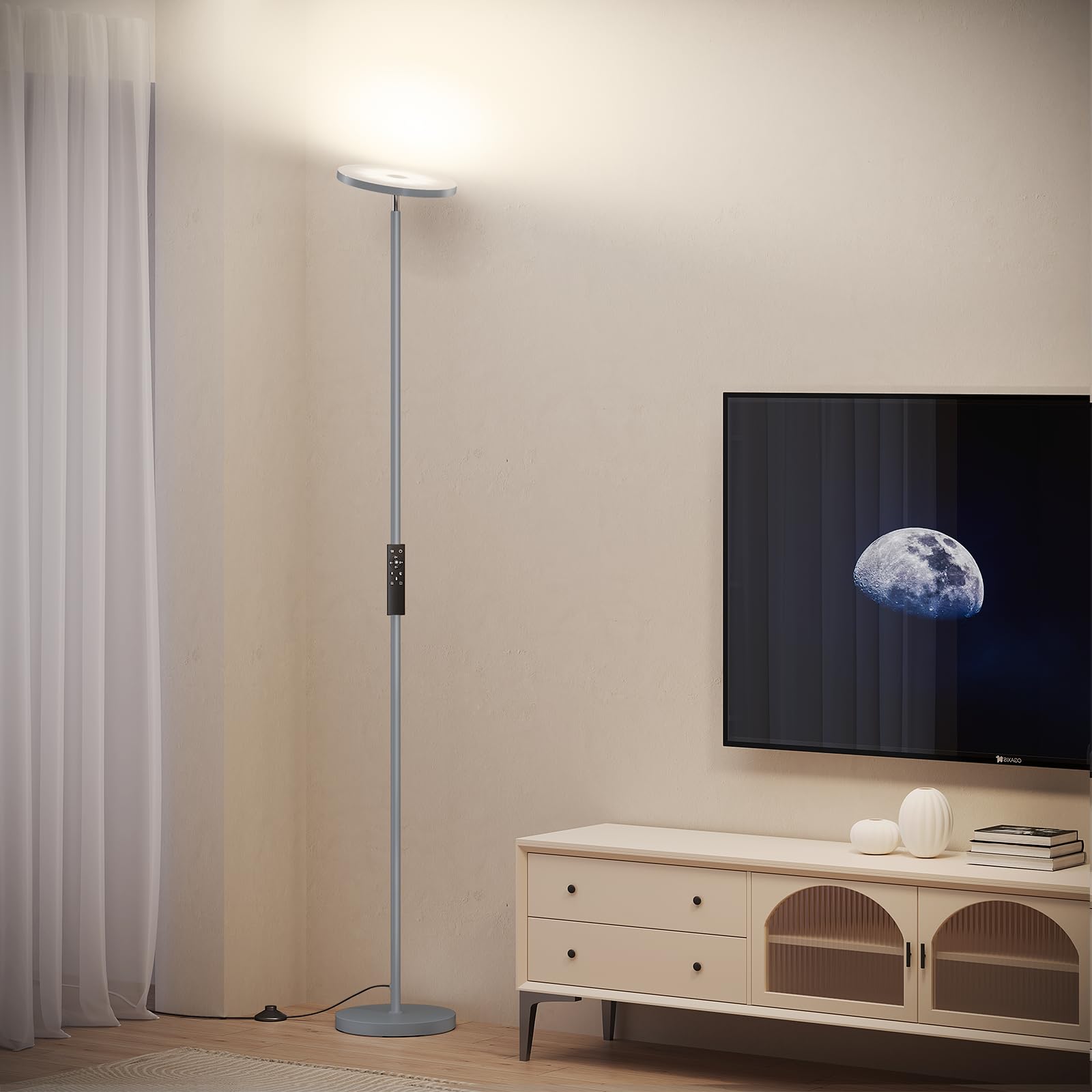 SUNMORY floor lamp heavy base provides stability for safe placement