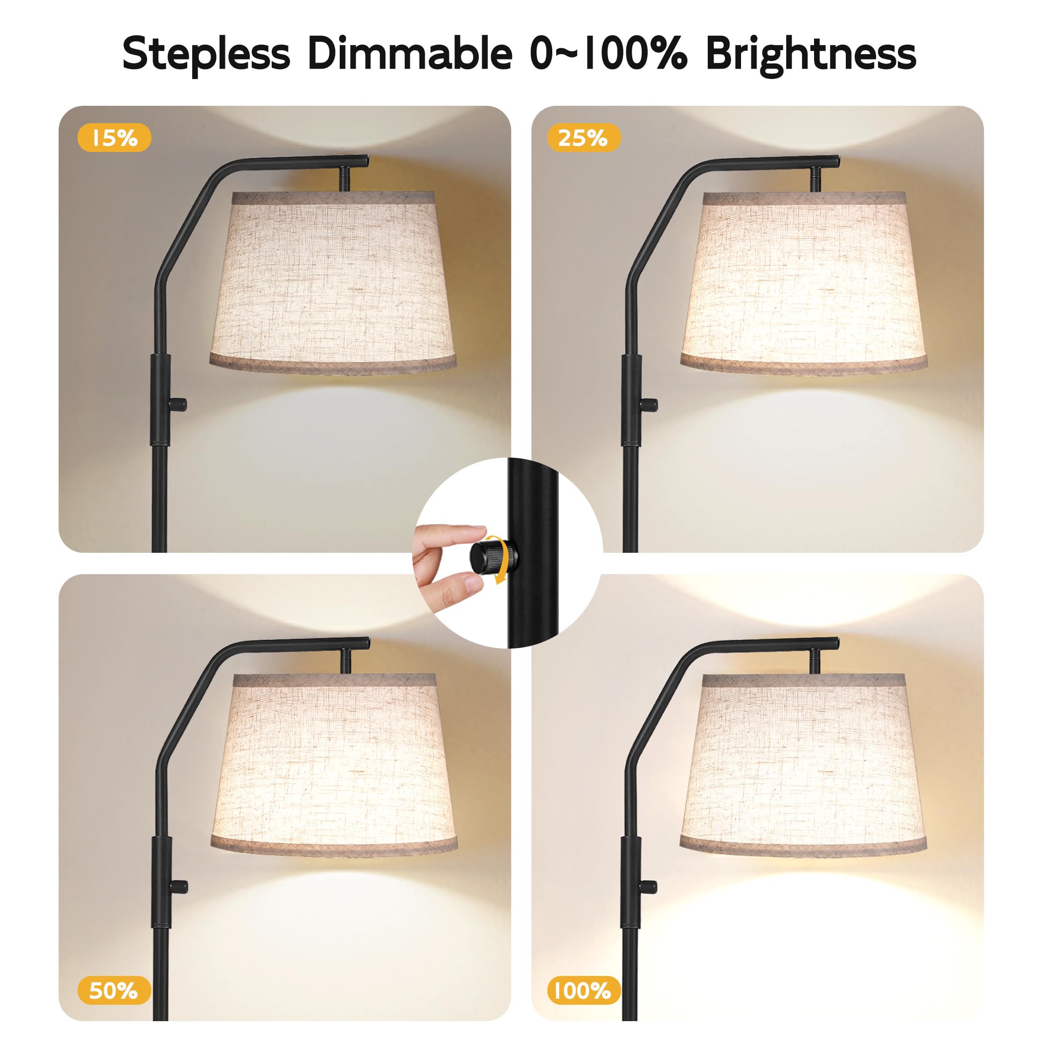 SUNMORY included 9W LED bulb offers efficient illumination.