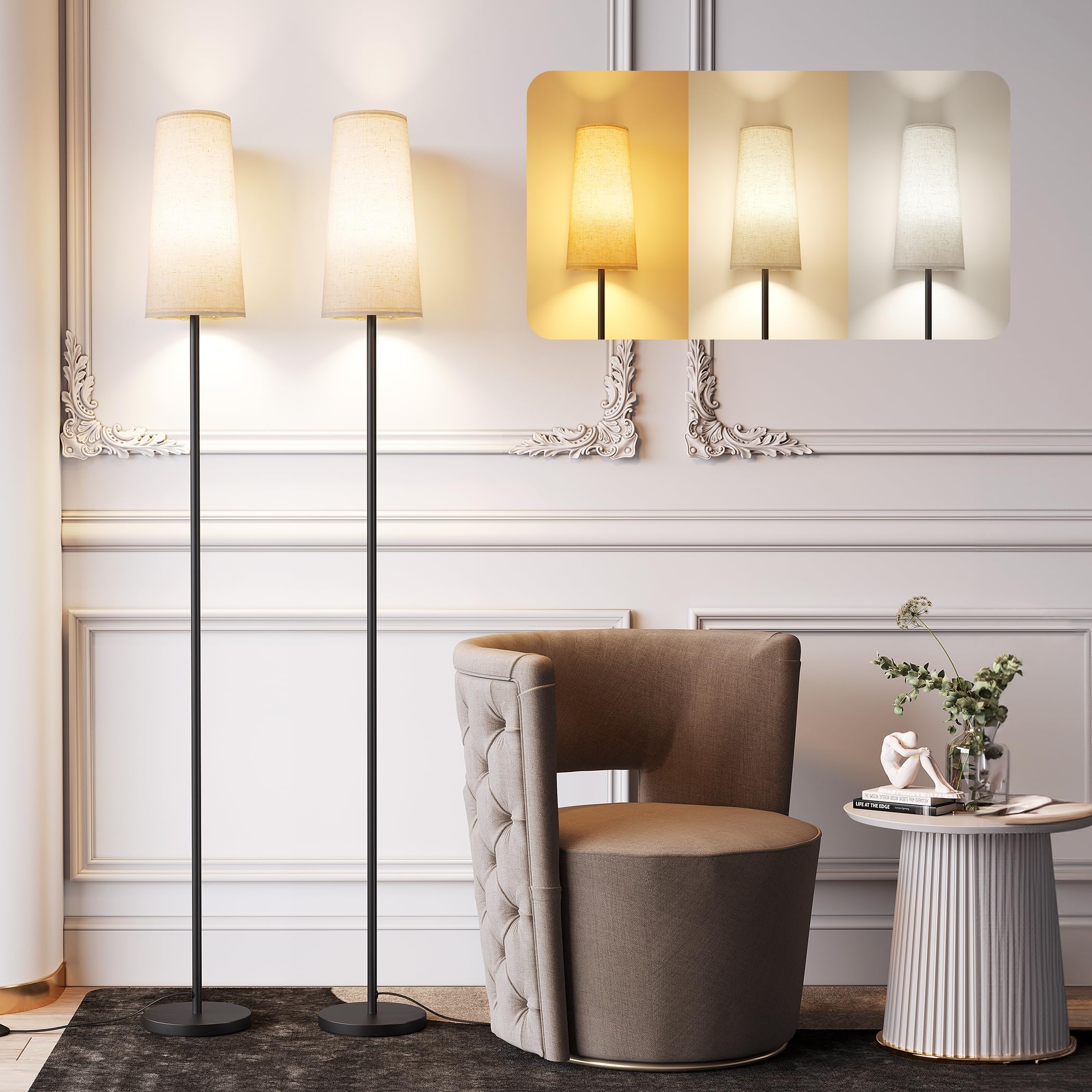 SUNMORY floor lamp with LED bulb included for ready-to-use living room lighting