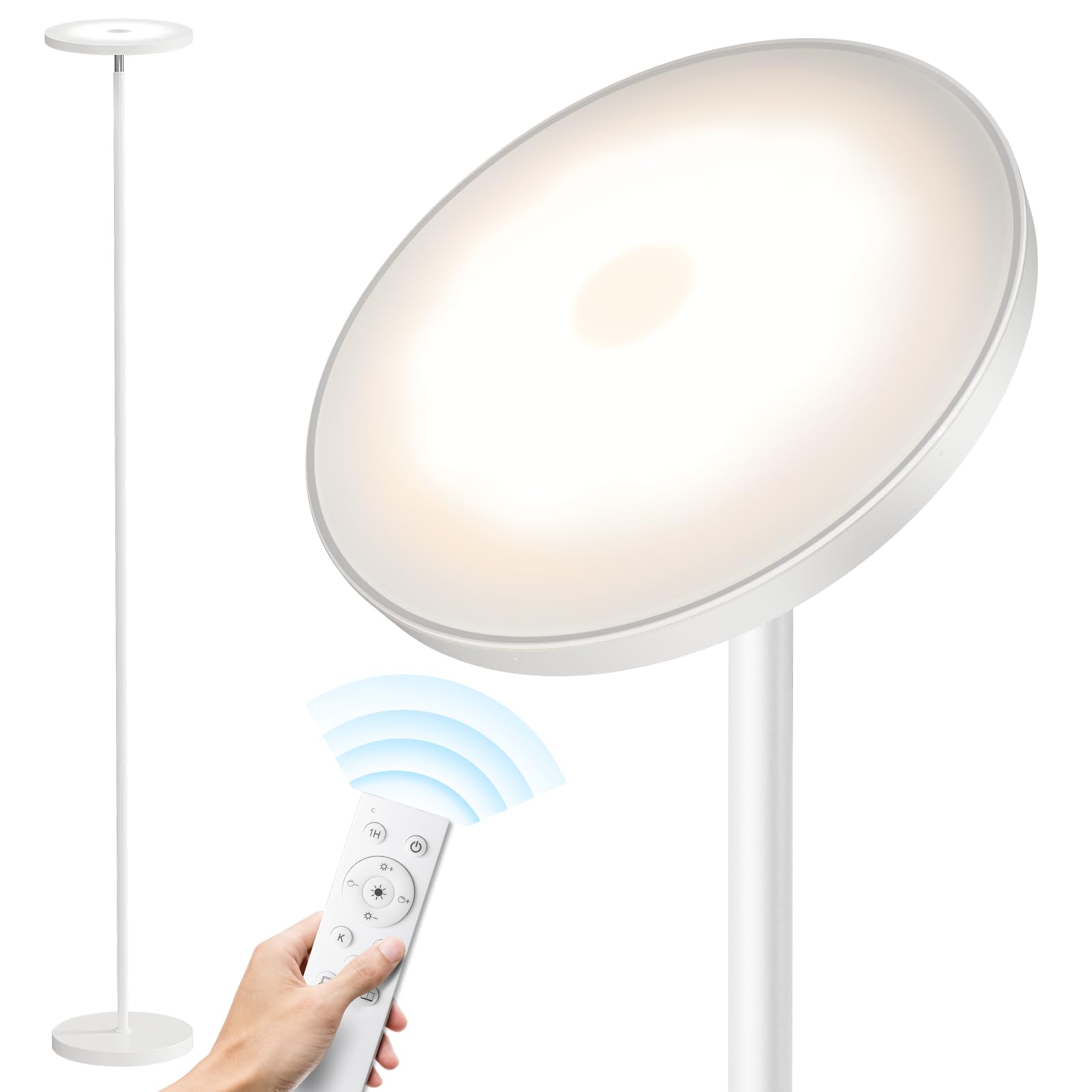SUNMORY floor lamp in living room with wide view for bright ambient lighting