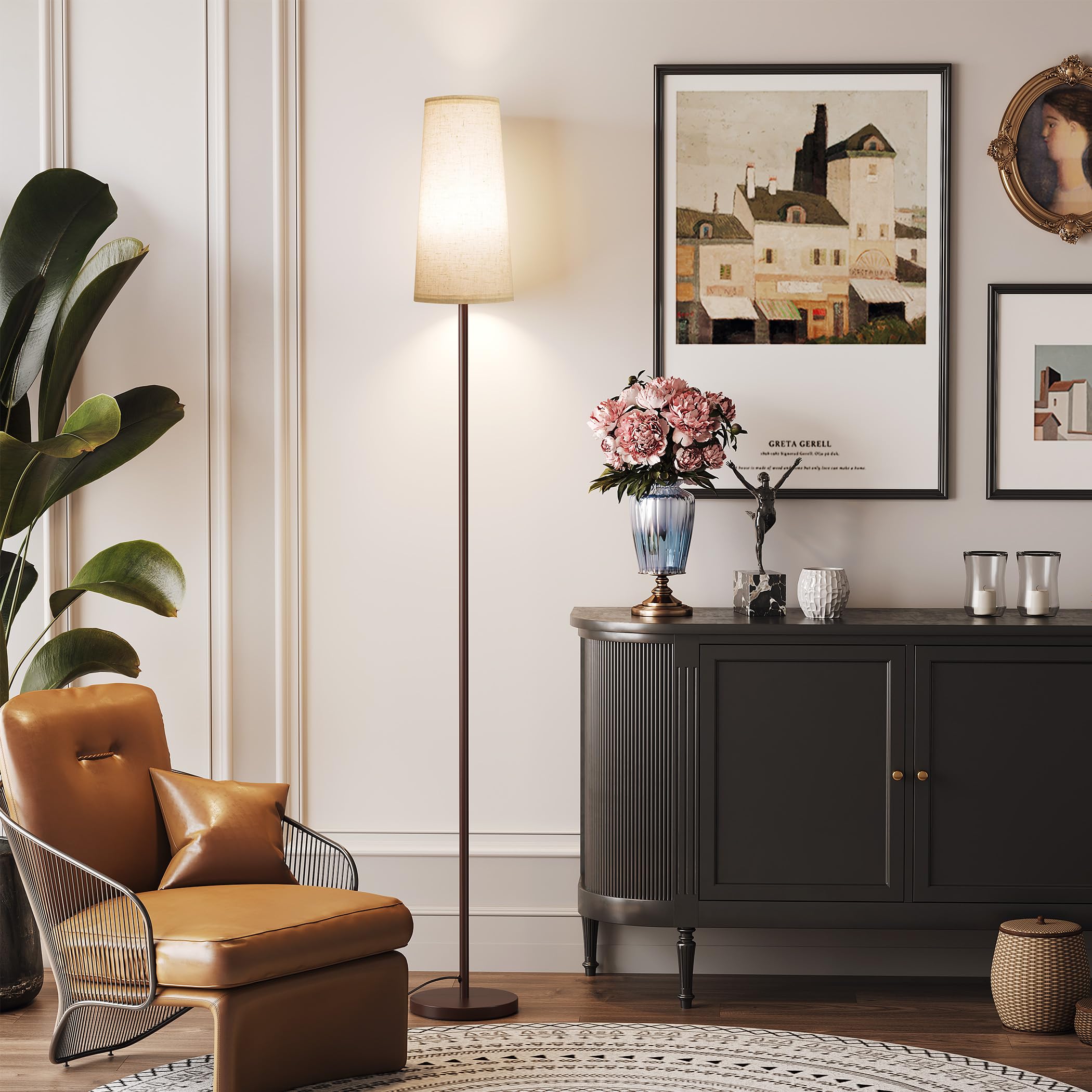 SUNMORY floor lamp modern silhouette enhances any decor style with clean lines.