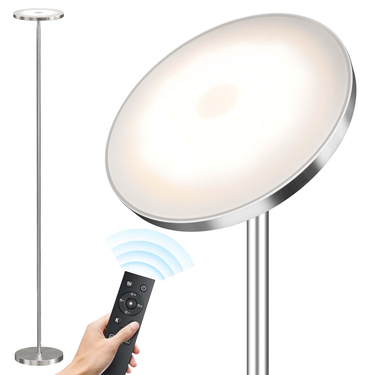 SUNMORY floor lamp with remote control for easy room-wide adjustments.