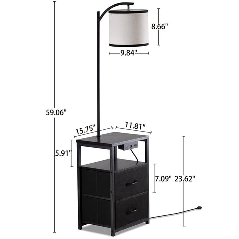 SUNMORY black finish floor lamp complements modern living rooms and home offices.