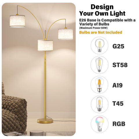 SUNMORY linen drum shades create soft ambiance ideal for reading.
