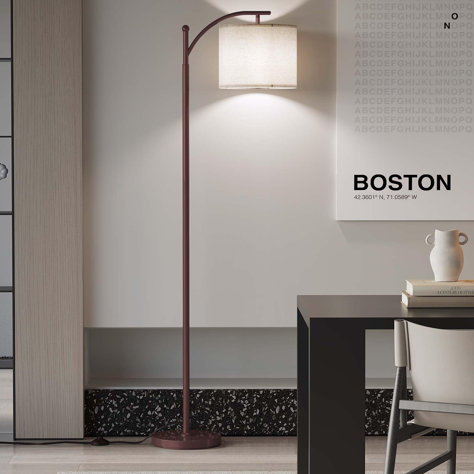 SUNMORY brown metal finish complements modern decor in any room