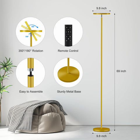 SUNMORY lamp head rotates 350 degrees for flexible lighting.