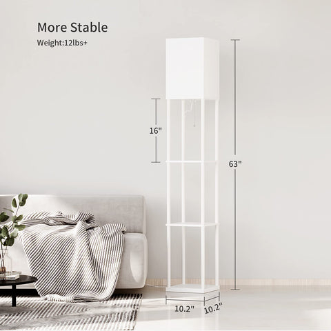 SUNMORY shelf floor lamp corner stand saves space and provides lighting