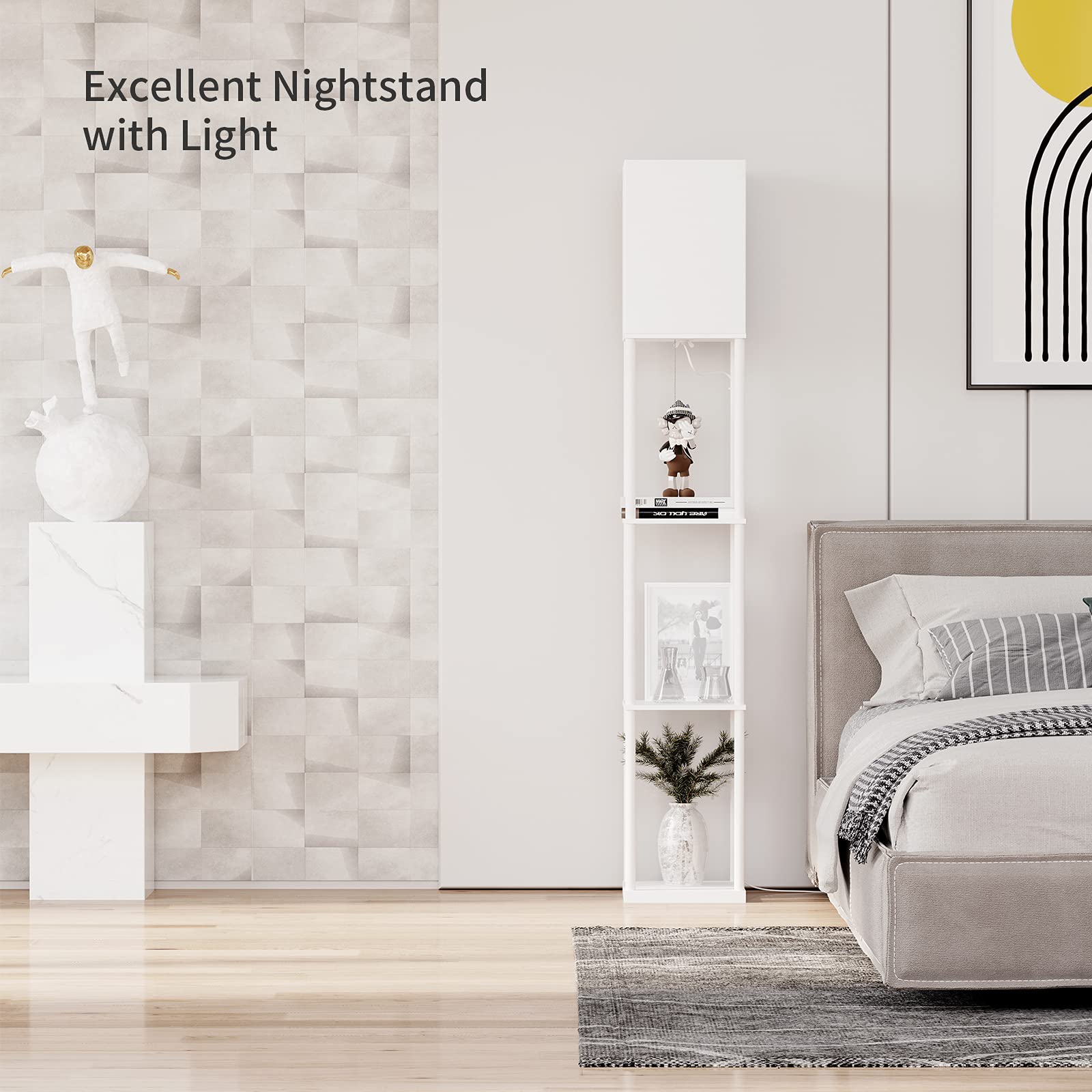 SUNMORY shelf floor lamp easy-assembly with included tools