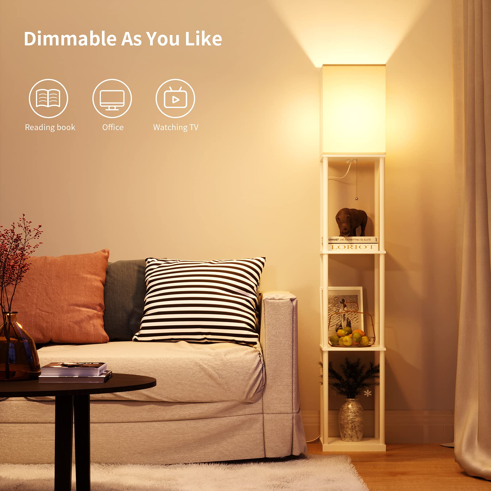 SUNMORY shelf floor lamp minimalist design fits various decors