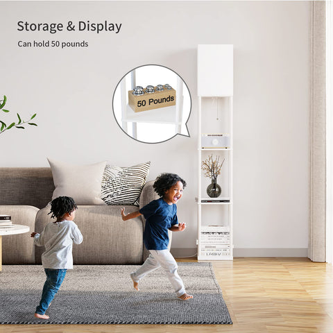 SUNMORY shelf floor lamp shelves holding books and decor neatly