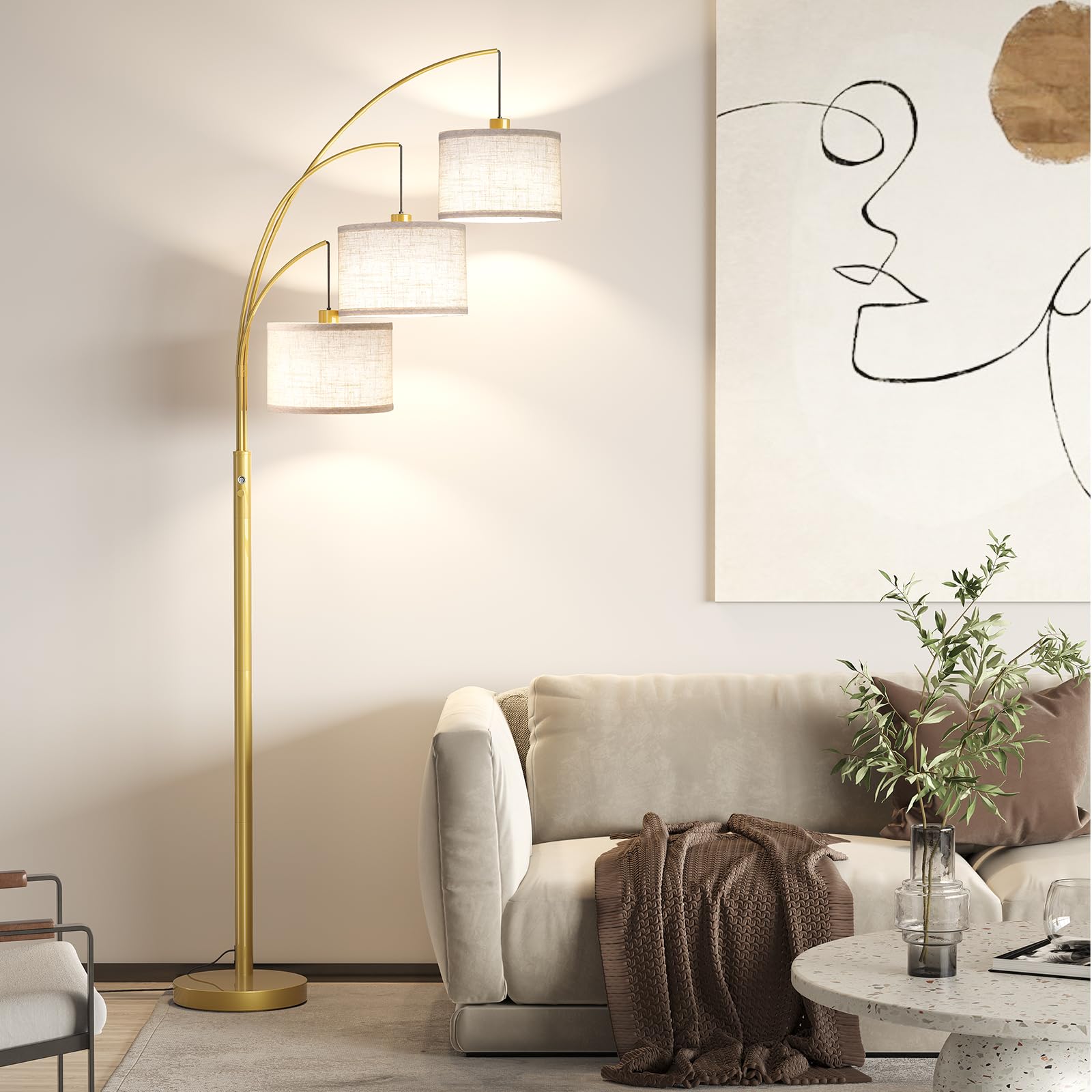 SUNMORY sturdy metal base ensures stable placement in busy rooms.