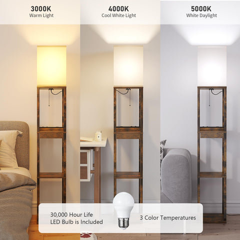 SUNMORY wood frame and fabric shade for a warm, classic look.