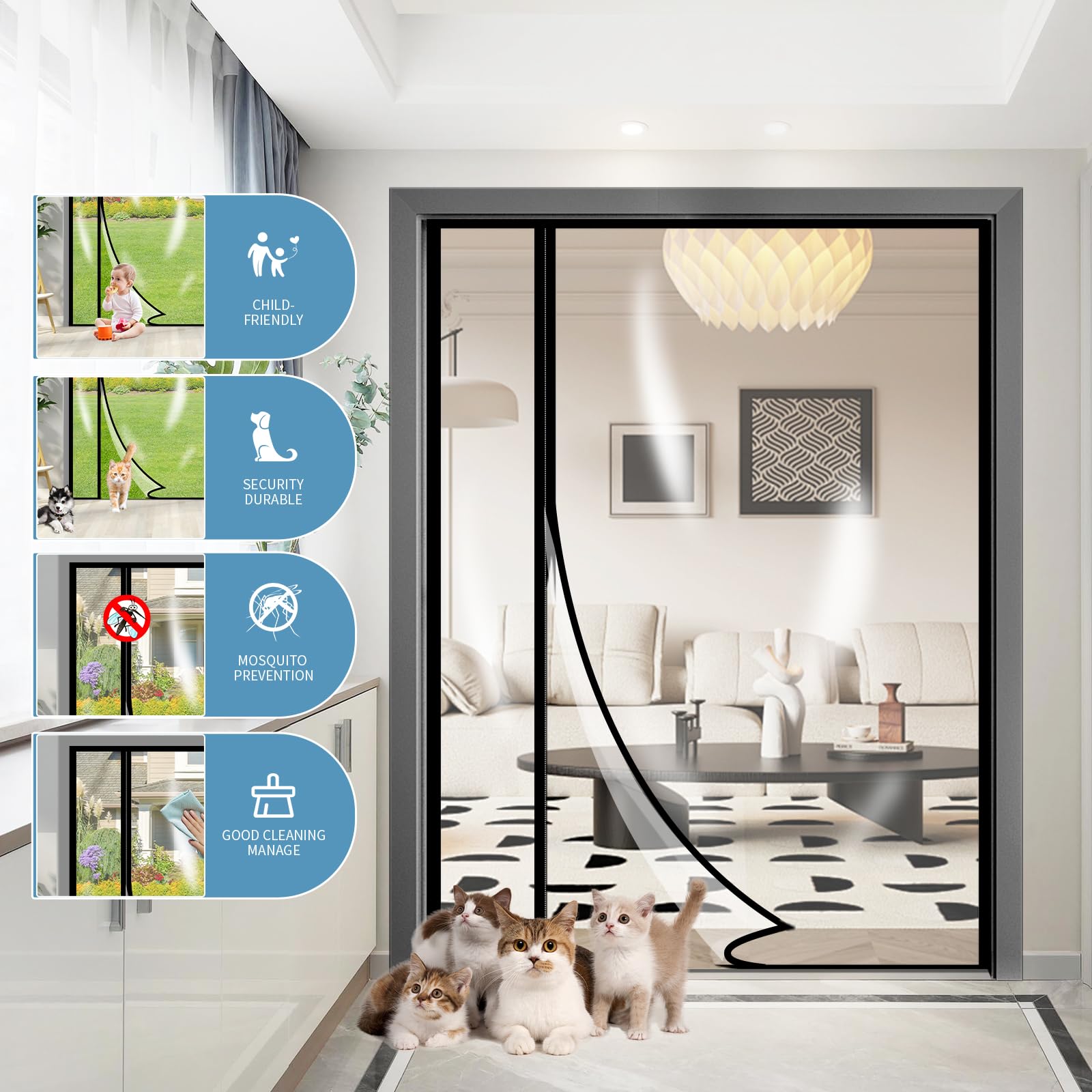 Sunmoxia reversible left-right opening, flexible entry for any room