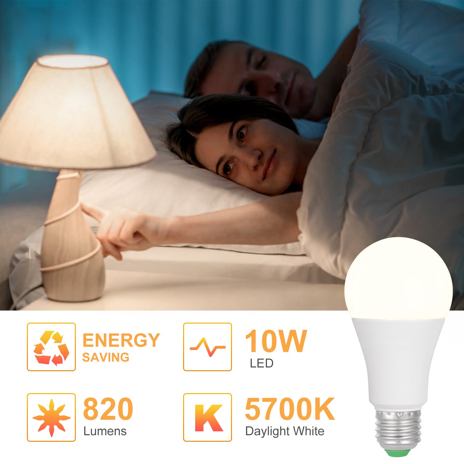 SUNNEST bulbs illustrate adjustable brightness and speed control in a living room