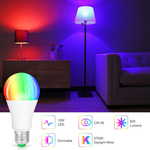 SUNNEST LED bulbs memory function remembers last color and brightness.