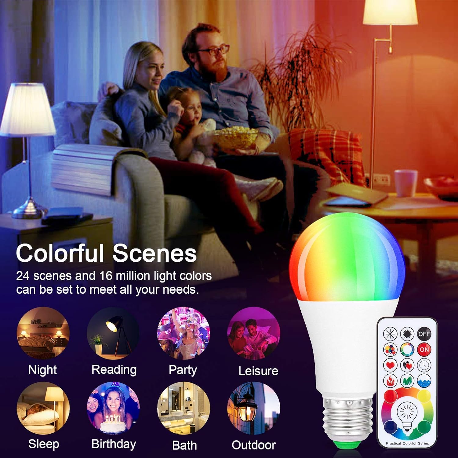 SUNNEST RGBW bulbs decorative lighting enhance home decor and events.