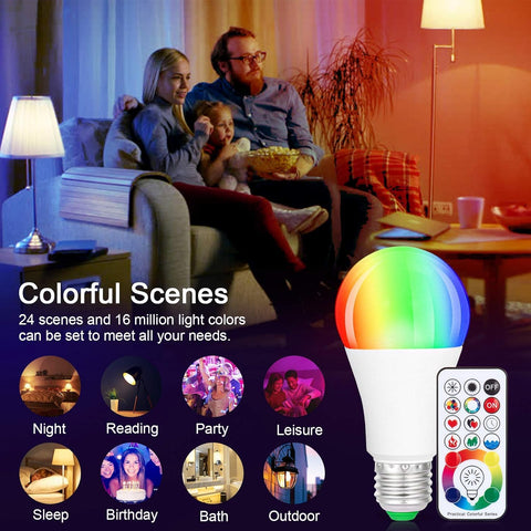 SUNNEST RGBW bulbs decorative lighting enhance home decor and events.