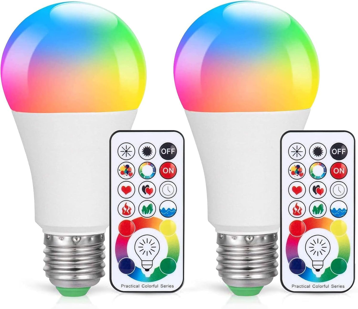SUNNEST RGBW LED bulbs 2-pack shown for dimmable home decor lighting