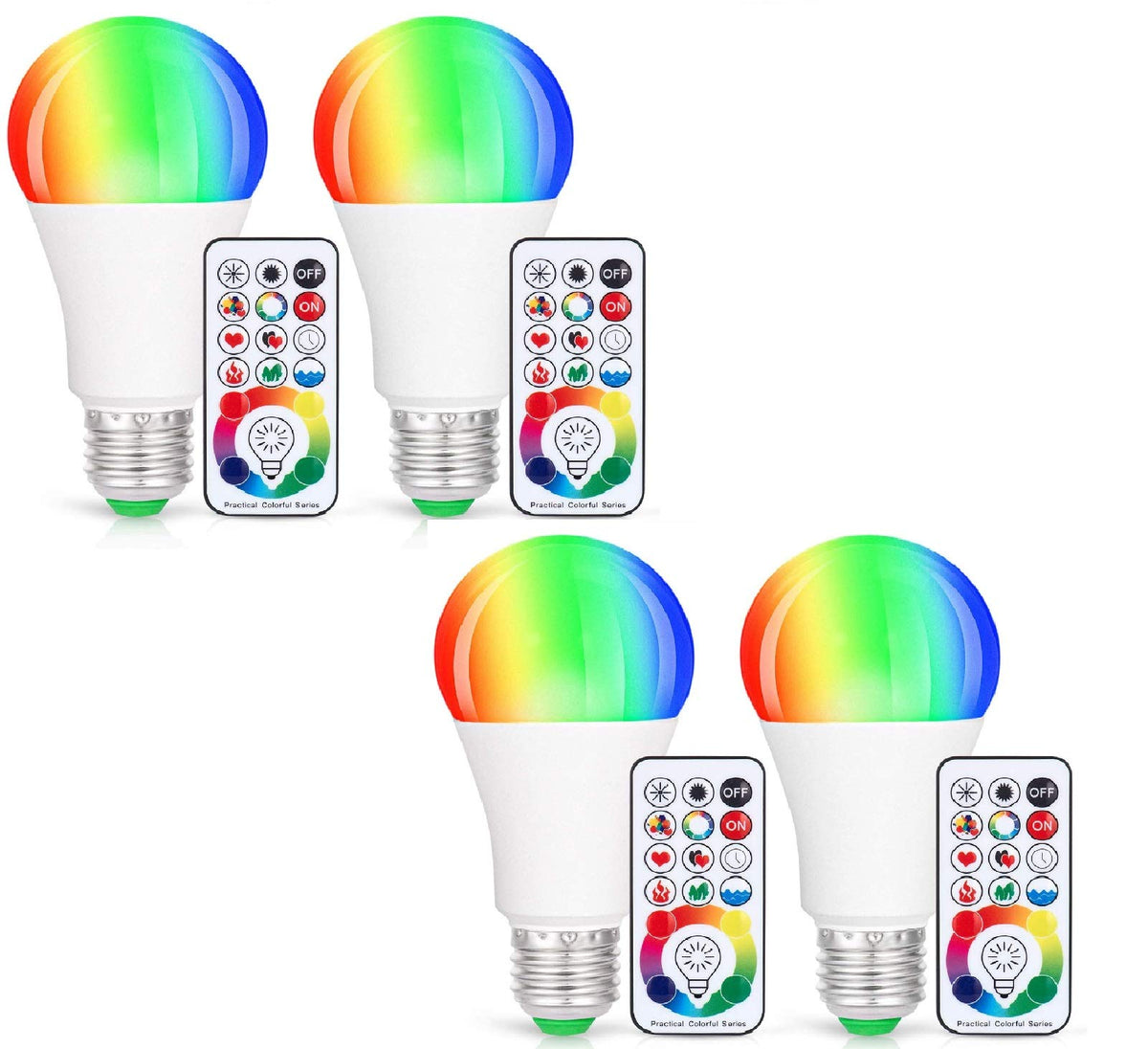 SUNNEST RGBW LED bulbs remote control for mood lighting and quick color changes.