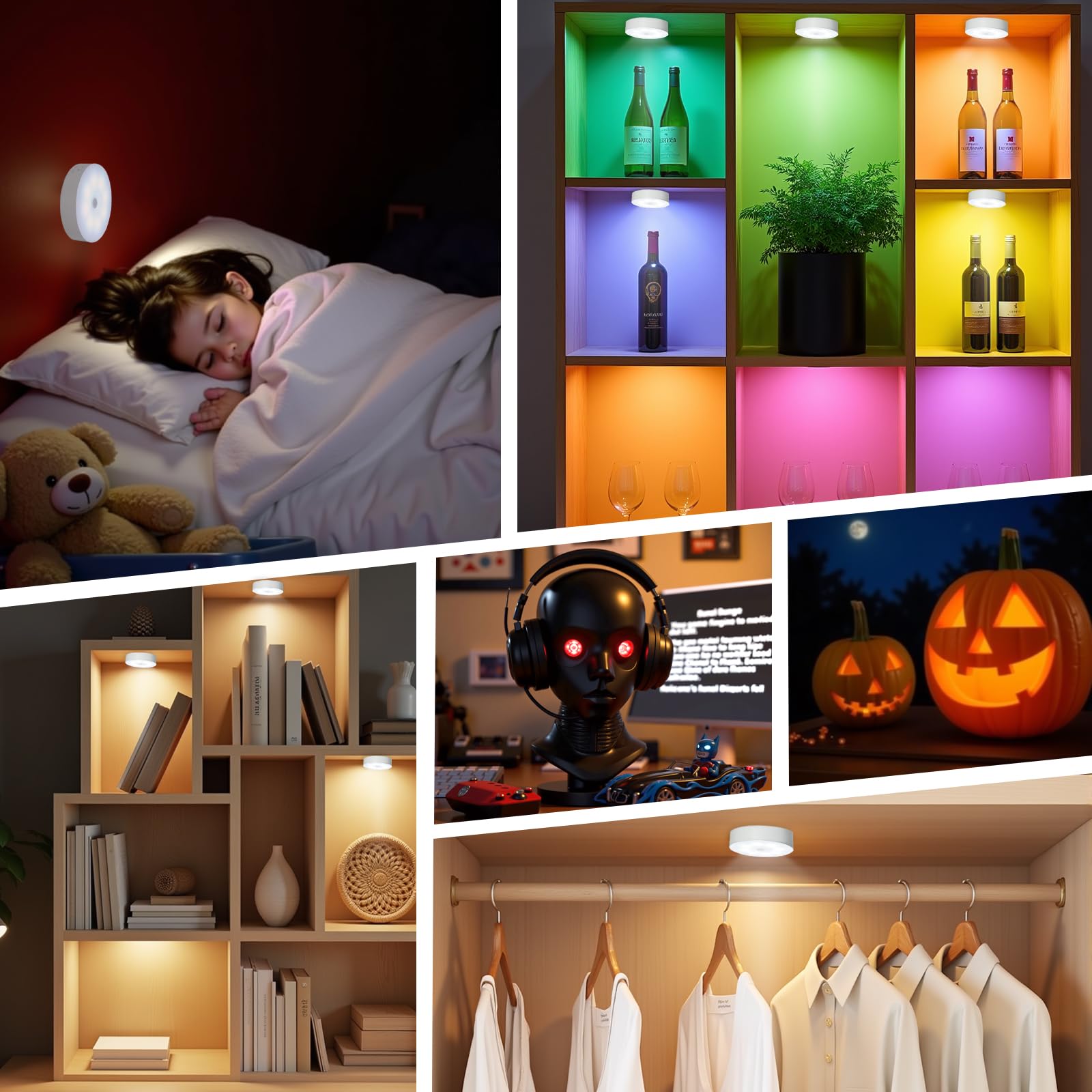 Sunnyes party-halloween puck light creates colorful ambiance for events
