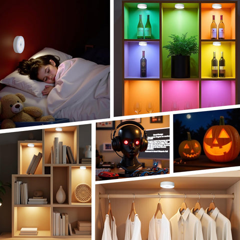 Sunnyes party-halloween puck light creates colorful ambiance for events