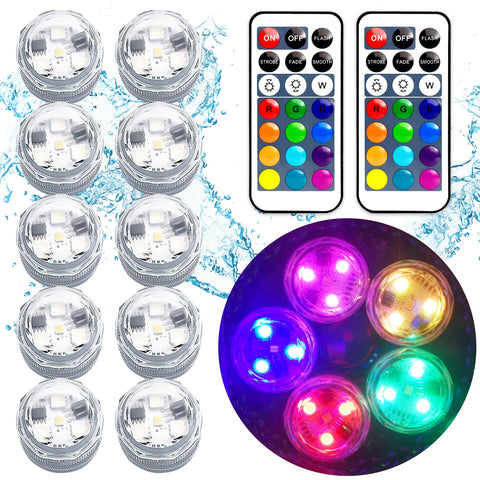 Sunnyes mini submersible LED lights with remote for versatile vase decor