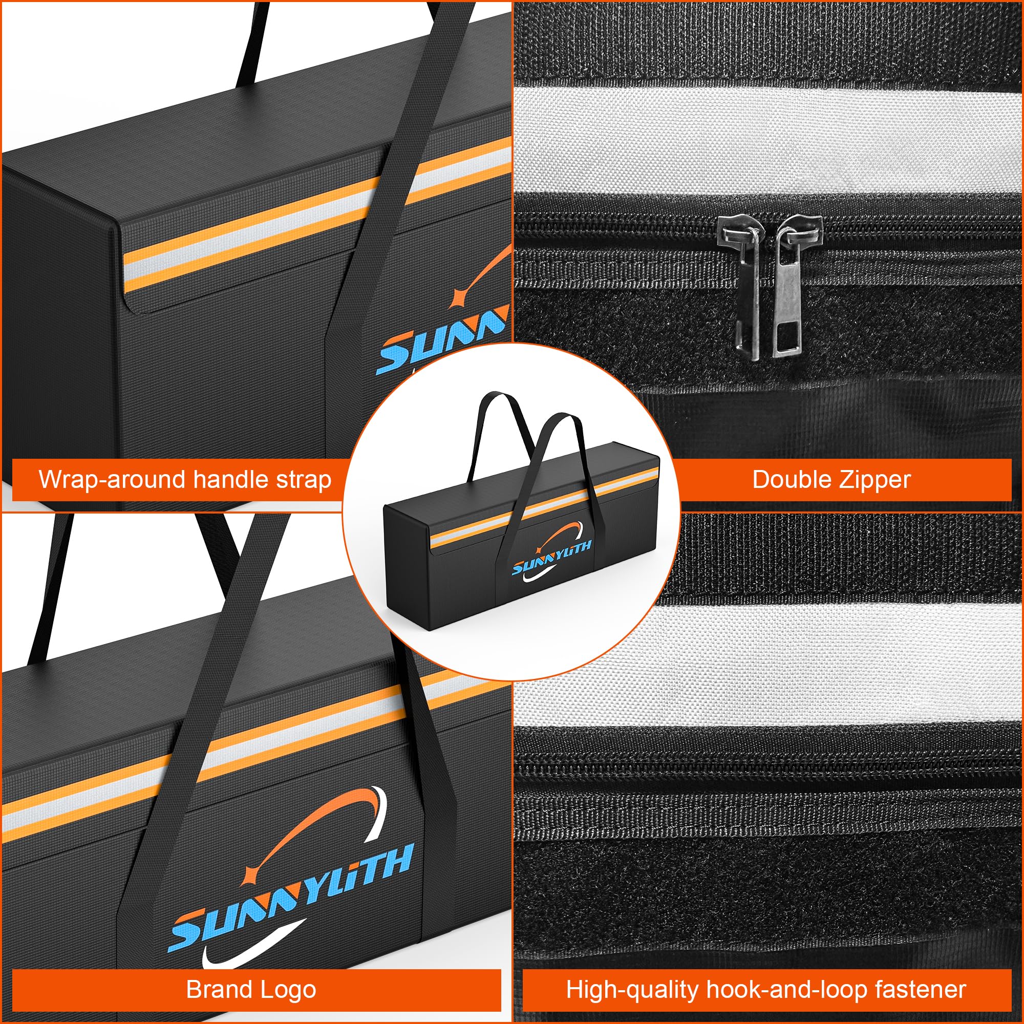 SunnyLith fireproof bag cleanable interior surface for easy maintenance