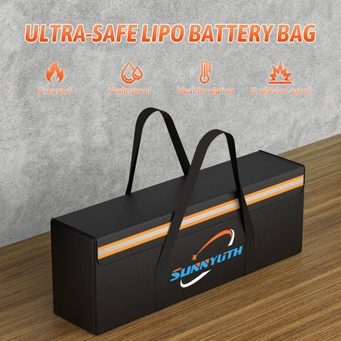 SunnyLith fireproof bag glowing fluorescent stripes for nighttime finding