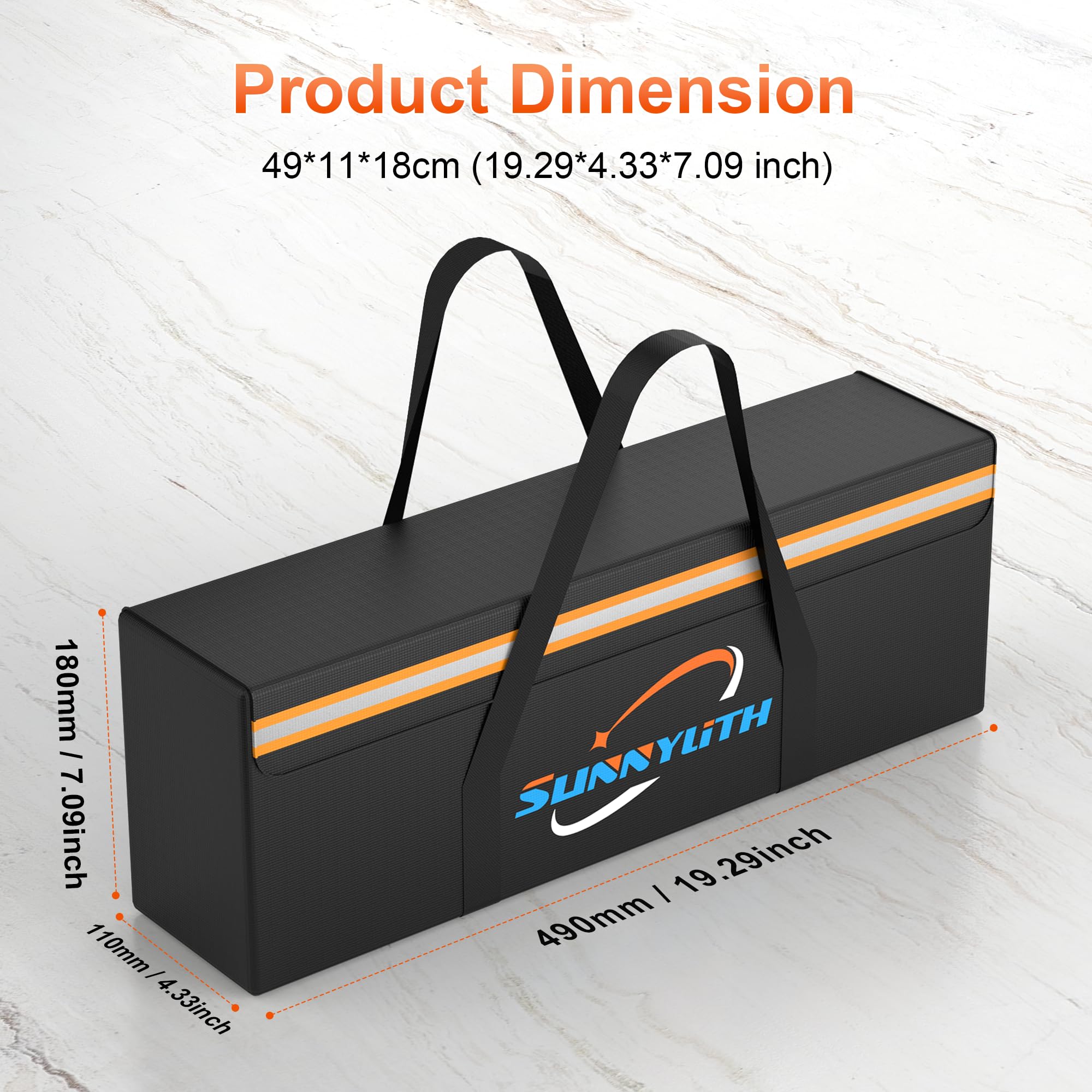 SunnyLith fireproof bag waterproof silicone coating visible on exterior