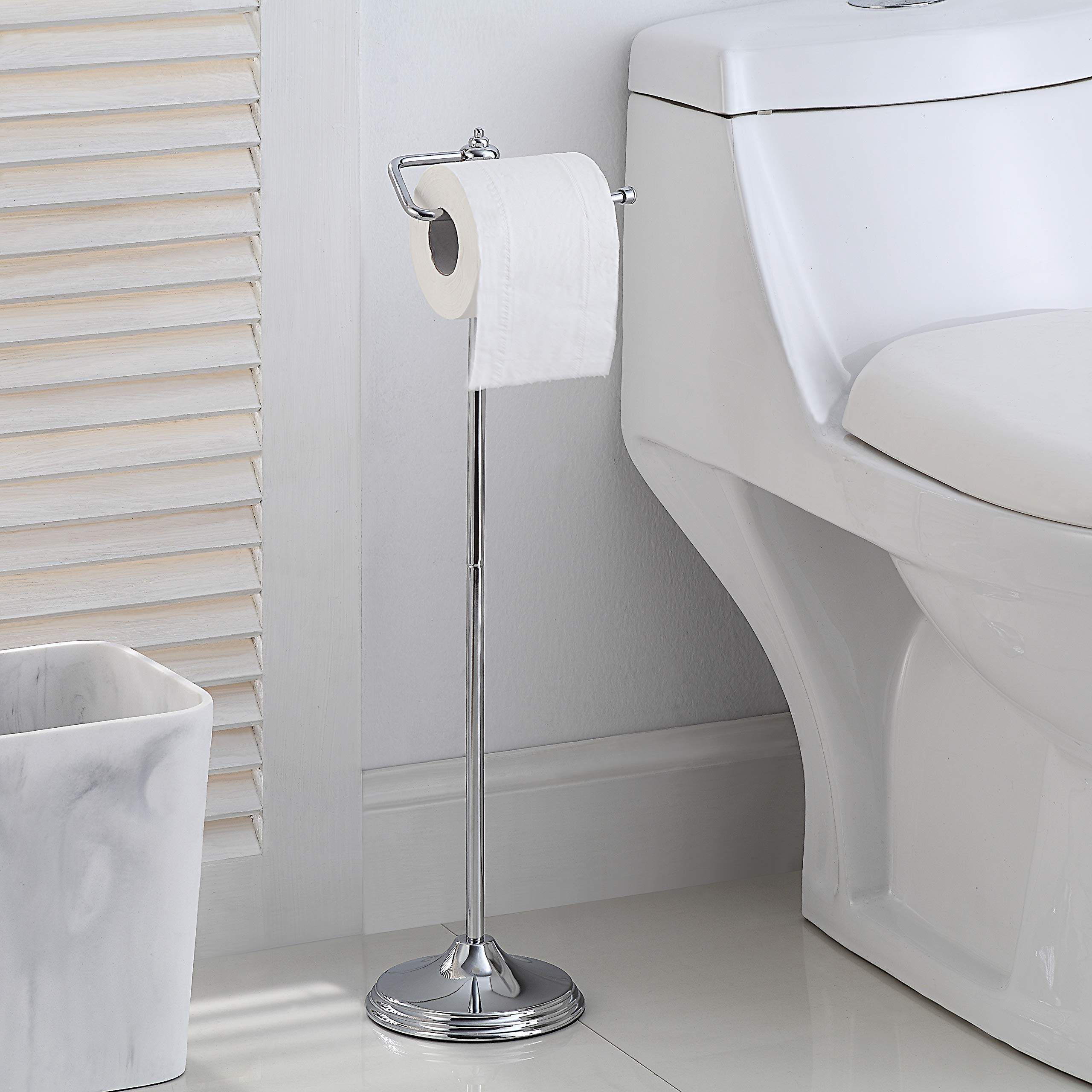 SunnyPoint chrome bathroom tissue stand with reserve function for easy stocking