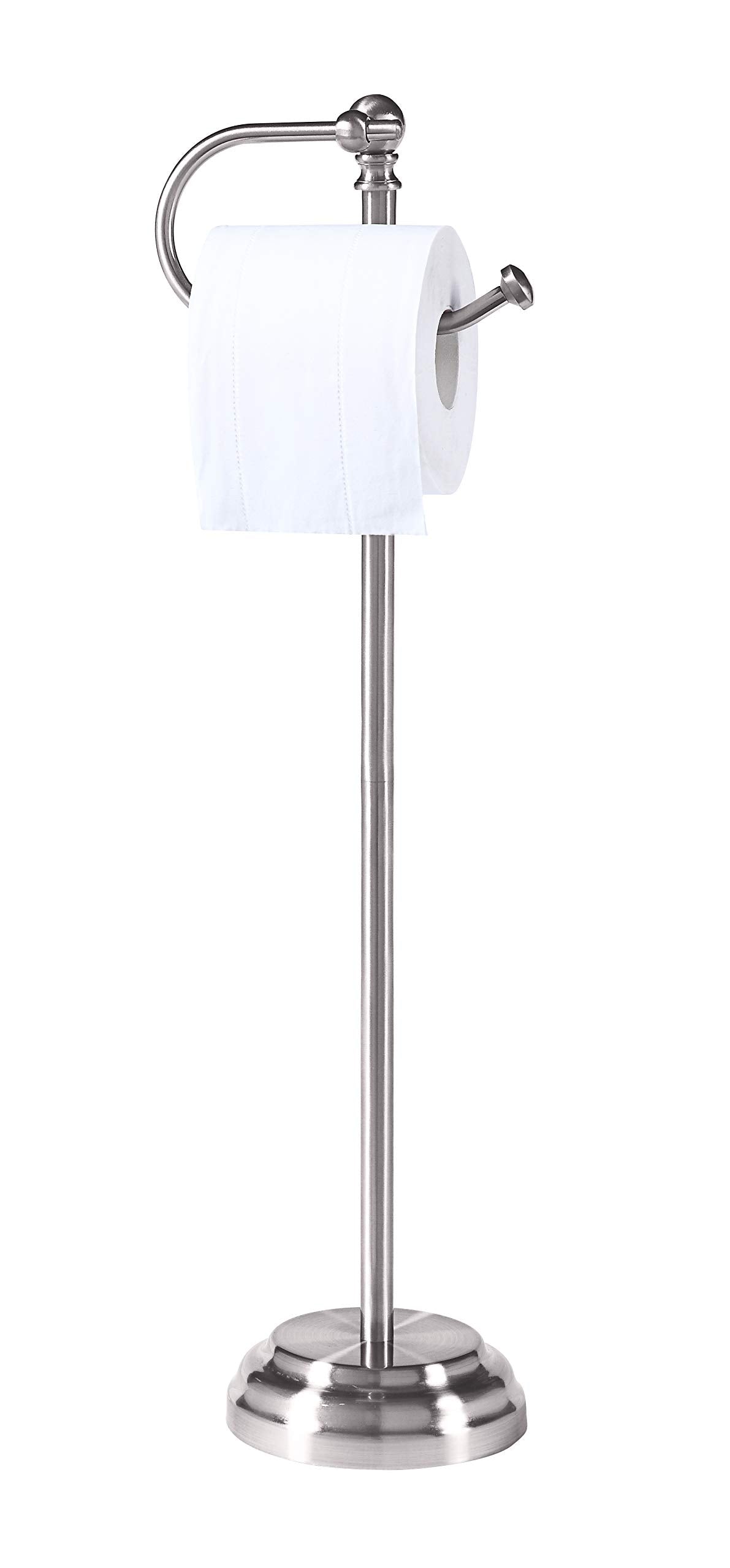 SunnyPoint Classic bathroom stand with brushed chrome finish for stylish tissue storage.