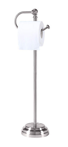 SunnyPoint Classic bathroom stand with brushed chrome finish for stylish tissue storage.