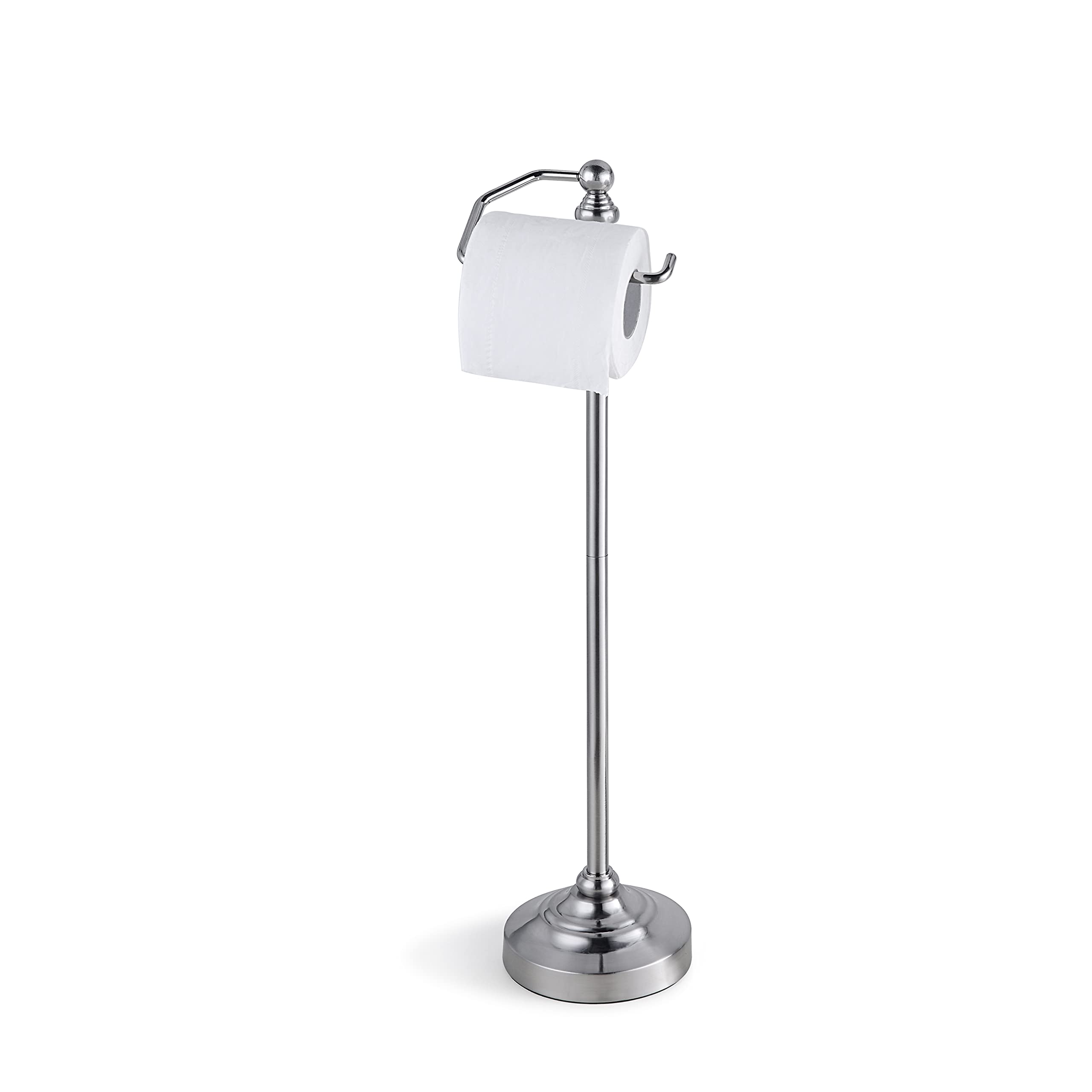 SunnyPoint Deluxe free-standing toilet tissue holder assembly for easy bathroom setup.