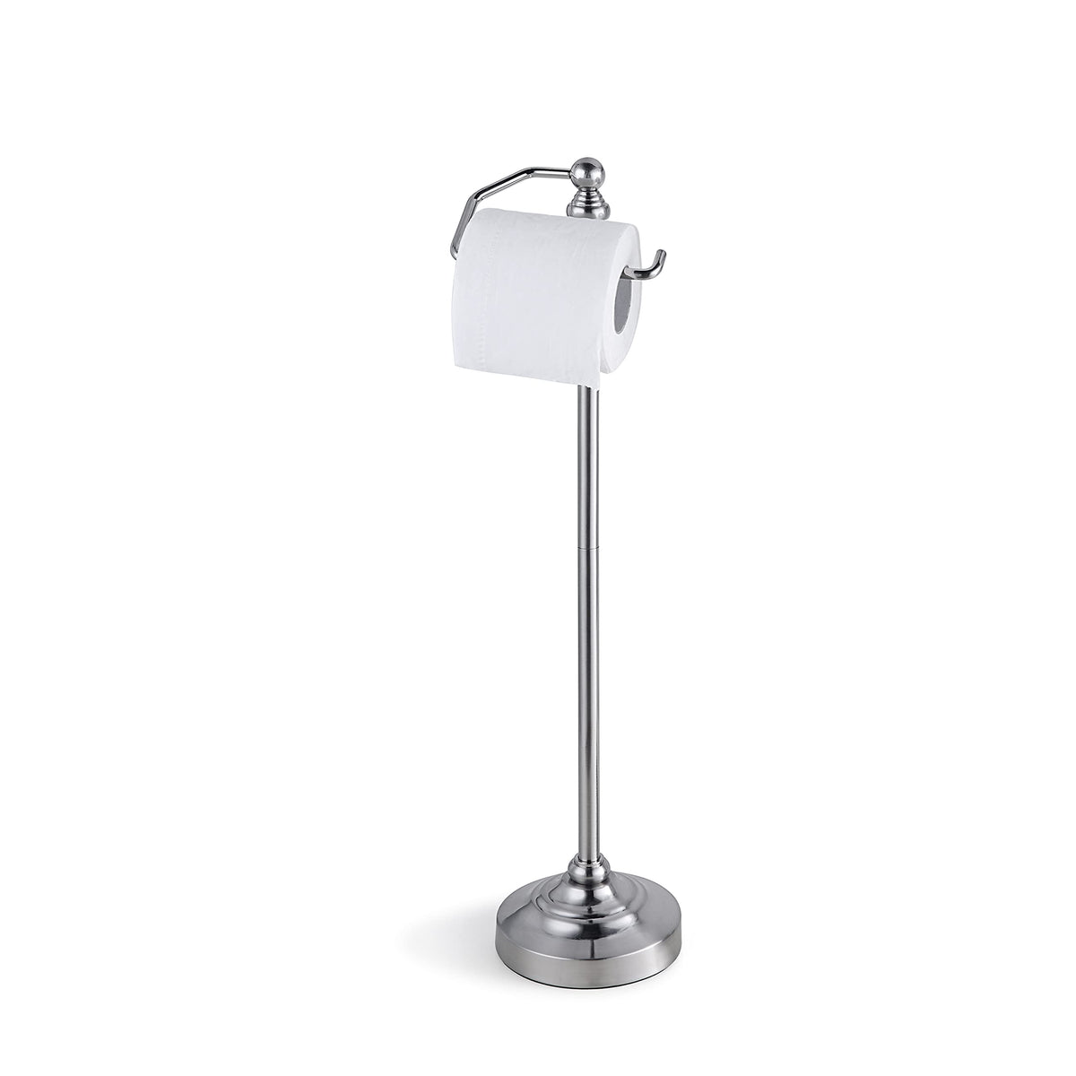 SunnyPoint Deluxe free-standing toilet tissue holder assembly for easy bathroom setup.